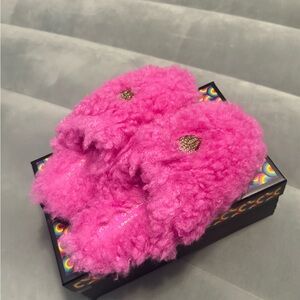 Kurt Geiger Pink Fluffy Slippers